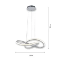 LED-Pendelleuchte, alufarben, dimmbar, höhenverstellbar