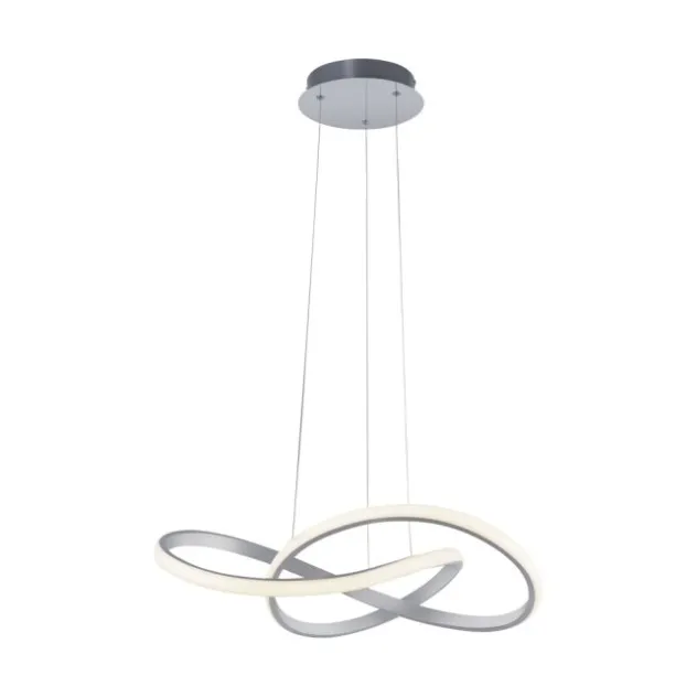 LED-Pendelleuchte, alufarben, dimmbar, höhenverstellbar