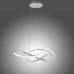 LED-Pendelleuchte, alufarben, dimmbar, höhenverstellbar