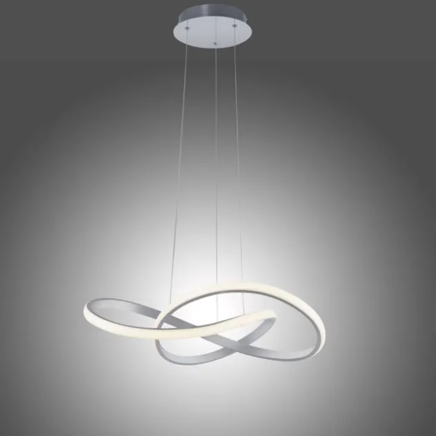 LED-Pendelleuchte, alufarben, dimmbar, höhenverstellbar
