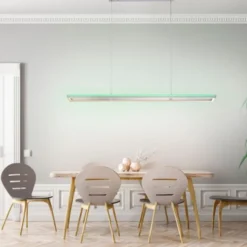 LED-Pendelleuchte, alufarben, Fernbedienung, RGB, CCT, Memory