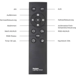 LED-Pendelleuchte, alufarben, Fernbedienung, RGB, CCT, Memory