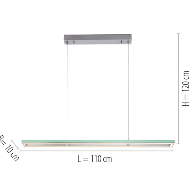 LED-Pendelleuchte, alufarben, Fernbedienung, RGB, CCT, Memory