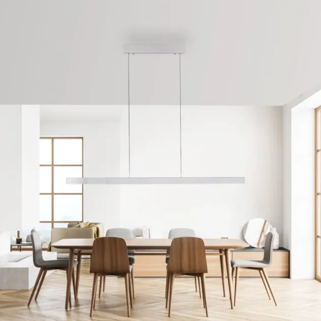LED Pendelleuchte aluminium ADRIANA SQUARE, dimmer, ausziehbar, warm- bis kaltweiß