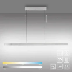 LED Pendelleuchte aluminium ADRIANA SQUARE, dimmer, ausziehbar, warm- bis kaltweiß