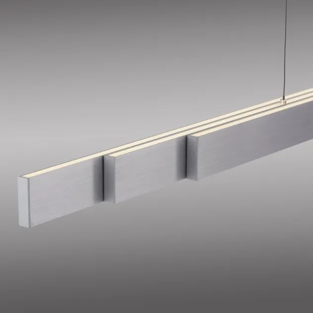 LED Pendelleuchte aluminium ADRIANA SQUARE, dimmer, ausziehbar, warm- bis kaltweiß