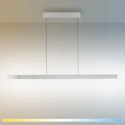 LED Pendelleuchte aluminium ADRIANA SQUARE, dimmer, ausziehbar, warm- bis kaltweiß