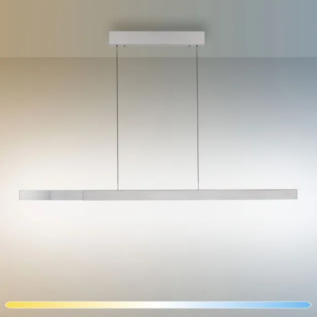 LED Pendelleuchte aluminium ADRIANA SQUARE, dimmer, ausziehbar, warm- bis kaltweiß