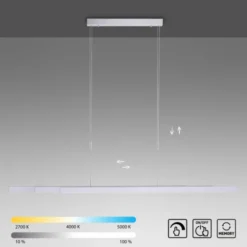 LED-Pendelleuchte, aluminiumfarben, lineare Form, verstellbare Leuchtkörper