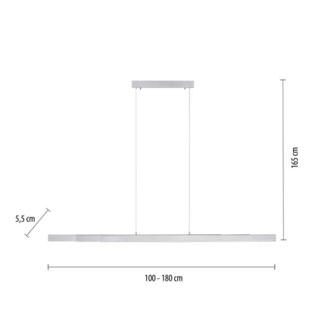 LED-Pendelleuchte, aluminium, höhenverstellbar, ausziehbar