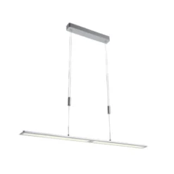LED Pendelleuchte, aluminiumfarben, höhenverstellbar, dimmbar, modern