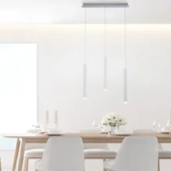 LED-Pendelleuchte Alu silber warmweiß, IP20, Innenleuchte