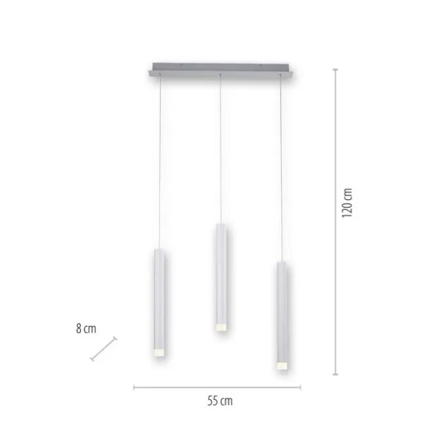 LED-Pendelleuchte Alu silber warmweiß, IP20, Innenleuchte