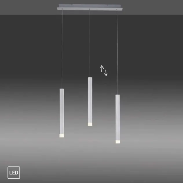 LED-Pendelleuchte Alu silber warmweiß, IP20, Innenleuchte