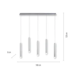 LED-Pendelleuchte Alu silber warmweiß, IP20, Innenleuchte