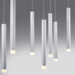 LED-Pendelleuchte Alu silber warmweiß, IP20, Innenleuchte