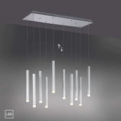 LED-Pendelleuchte Alu silber warmweiß, IP20, Innenleuchte