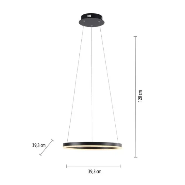 LED Pendelleuchte anthrazit rund Ø40cm dimmbar Switchmo warmweiß
