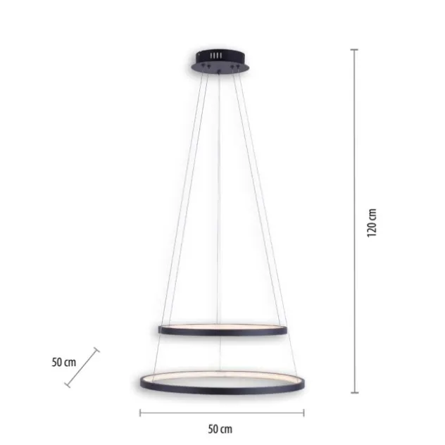 LED-Pendelleuchte anthrazit stufenlos dimmbar Memoryfunktion
