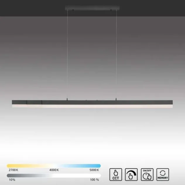 LED-Pendelleuchte, anthrazit, dimmbar, Innenleuchte, IP20,CCT