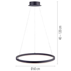 LED Pendelleuchte, anthrazit, runde Form, dimmbar, Memory Funktion, modern