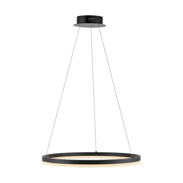 LED Pendelleuchte, anthrazit, runde Form, dimmbar, Memory Funktion, modern