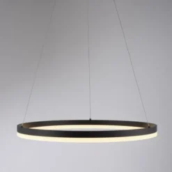 LED Pendelleuchte, anthrazit, runde Form, dimmbar, Memory Funktion, modern