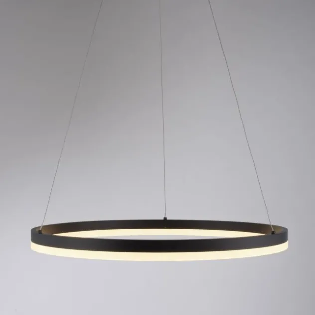 LED Pendelleuchte, anthrazit, runde Form, dimmbar, Memory Funktion, modern
