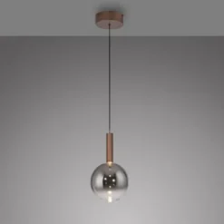 LED Pendelleuchte BOWL, braun, 1-flammig,dimmbar, höhenverstellbar