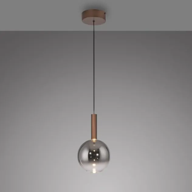 LED Pendelleuchte BOWL, braun, 1-flammig,dimmbar, höhenverstellbar