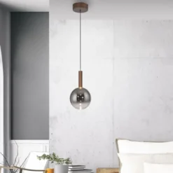 LED Pendelleuchte BOWL, braun, 1-flammig,dimmbar, höhenverstellbar