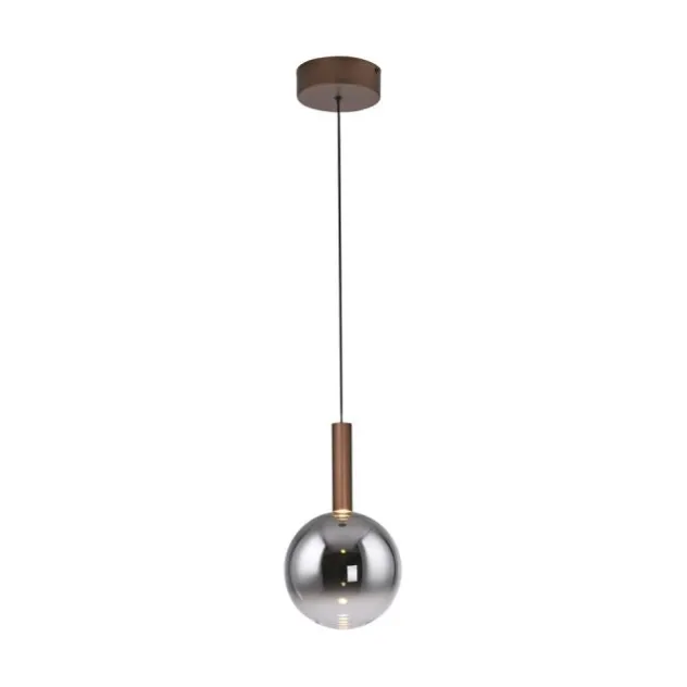 LED Pendelleuchte BOWL, braun, 1-flammig,dimmbar, höhenverstellbar