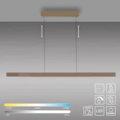 LED Pendelleuchte bronce ADRIANA SQUARE, Dimmer, ausziehbar, kalt- bis warmweiß