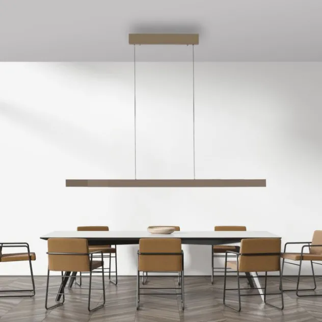 LED Pendelleuchte bronce ADRIANA SQUARE, Dimmer, ausziehbar, kalt- bis warmweiß