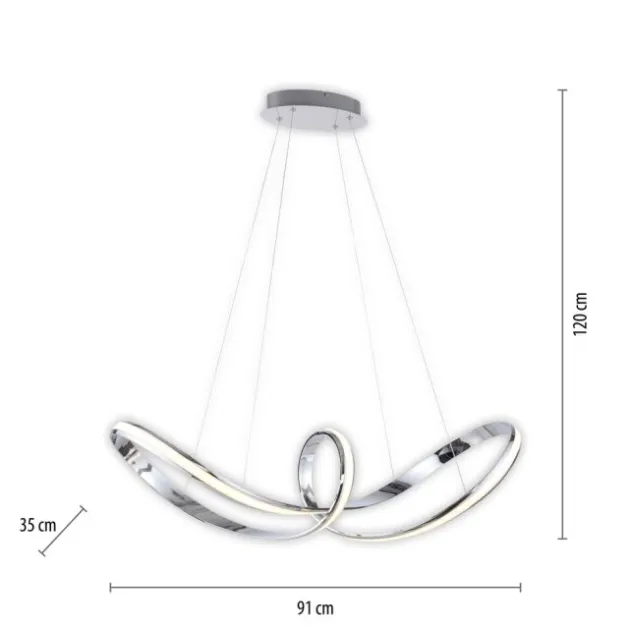 LED Pendelleuchte chrom dimmbar per Simplydim Memoryfunktion