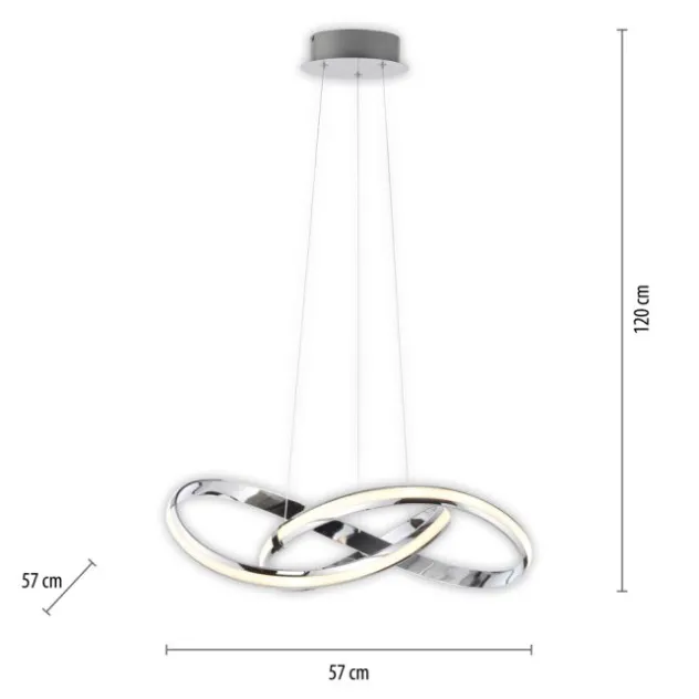 LED Pendelleuchte chrom dimmbar Memoryfunktion modern