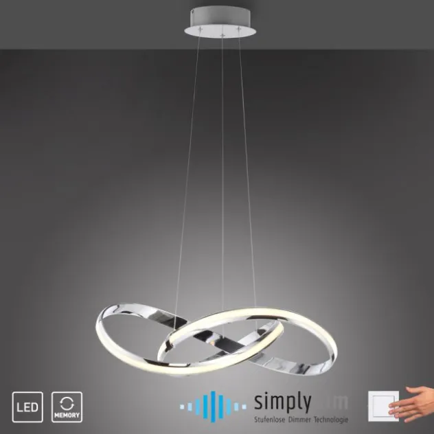 LED Pendelleuchte chrom dimmbar Memoryfunktion modern