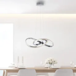 LED Pendelleuchte chrom mit kristall dimmbar per Simplydim Memoryfunktion