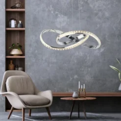 LED Pendelleuchte chrom mit kristall dimmbar per Simplydim Memoryfunktion