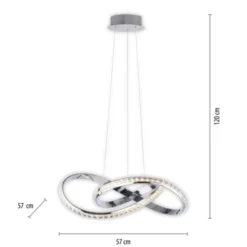 LED Pendelleuchte chrom mit kristall dimmbar per Simplydim Memoryfunktion