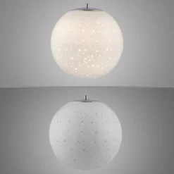 LED Pendelleuchte chrom weißes Opalglas 25cm höhenverstellbar