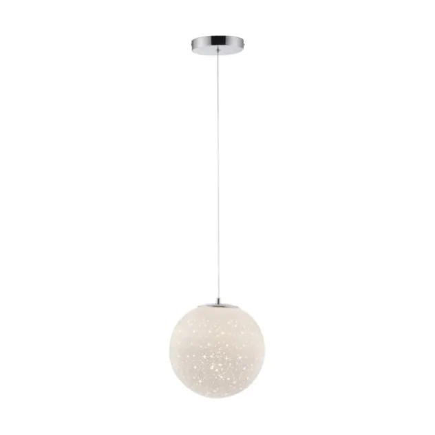 LED Pendelleuchte chrom weißes Opalglas 25cm höhenverstellbar