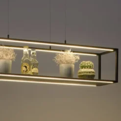 LED Pendelleuchte Conni, schwarz, 4-flammig, dimmer, Innenleuchte