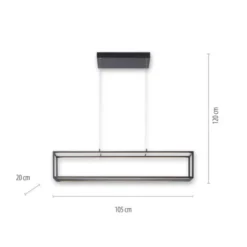 LED Pendelleuchte Conni, schwarz, 4-flammig, dimmer, Innenleuchte