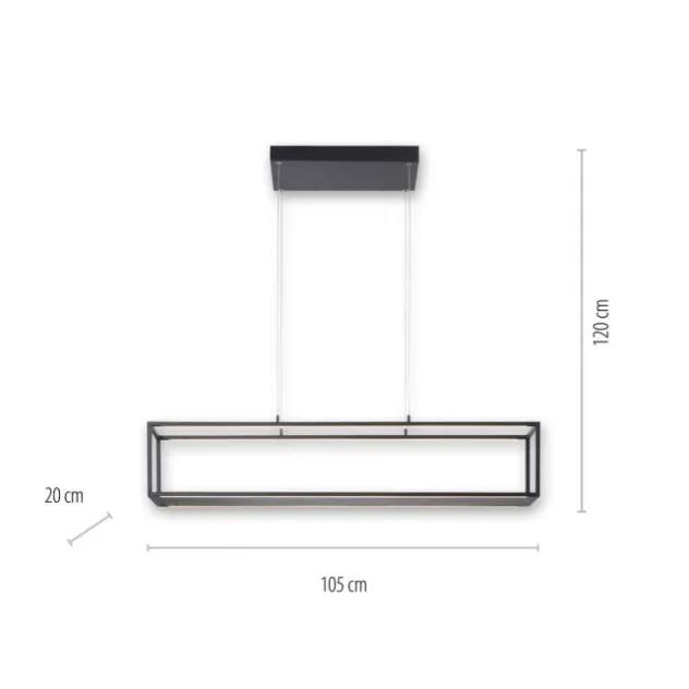 LED Pendelleuchte Conni, schwarz, 4-flammig, dimmer, Innenleuchte