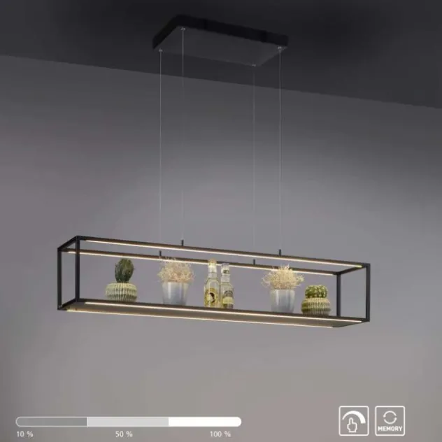 LED Pendelleuchte Conni, schwarz, 4-flammig, dimmer, Innenleuchte