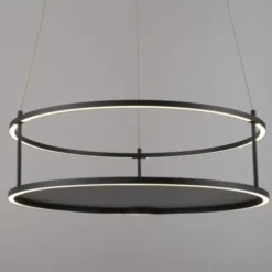 LED Pendelleuchte CONNI schwarz, rund, Touchdimmer, Deko Ablagefläche, höhenverstellbar