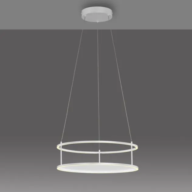 LED Pendelleuchte CONNI weiss, rund, Touchdimmer, höhenverstellbar