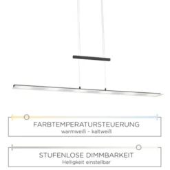 LED Pendelleuchte dimmbar, CCT Farbtemperatursteuerung über Sensordimmer