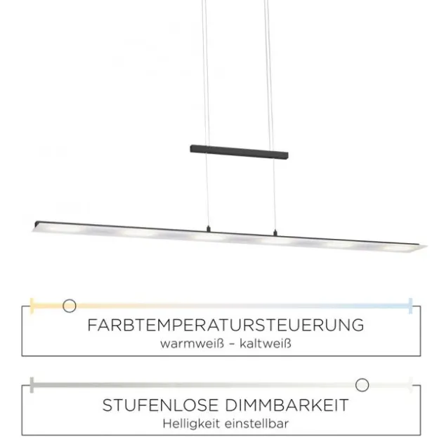 LED Pendelleuchte dimmbar, CCT Farbtemperatursteuerung über Sensordimmer